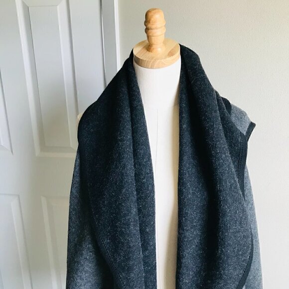 Anthropologie Open Front Long Draped Sleeveless Cape Cardigan Dark Gray One Size - Picture 2 of 7